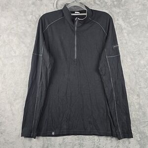 Forclaz Merino Wool Shirt Mens Medium Black‎ Lightweight Thin Base Layer Hiking